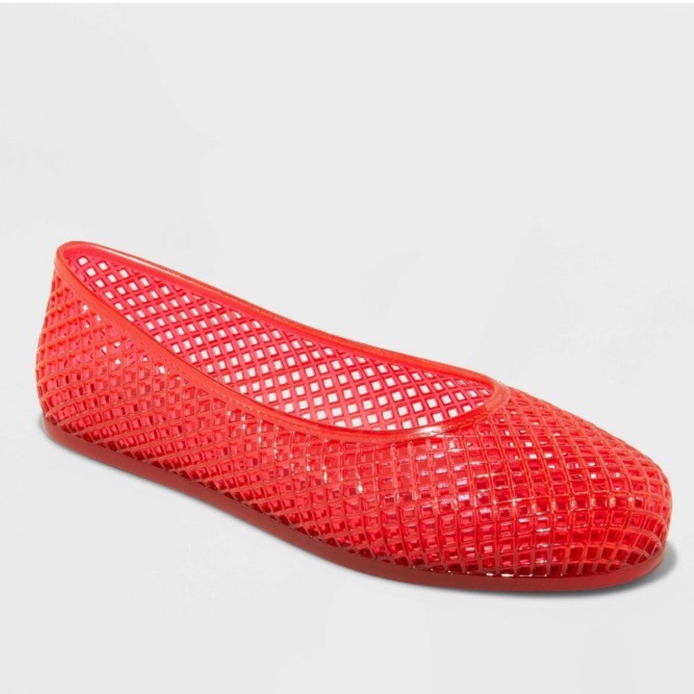 NWOT Wild Fable Red Jelly Flats Women’s Size 6